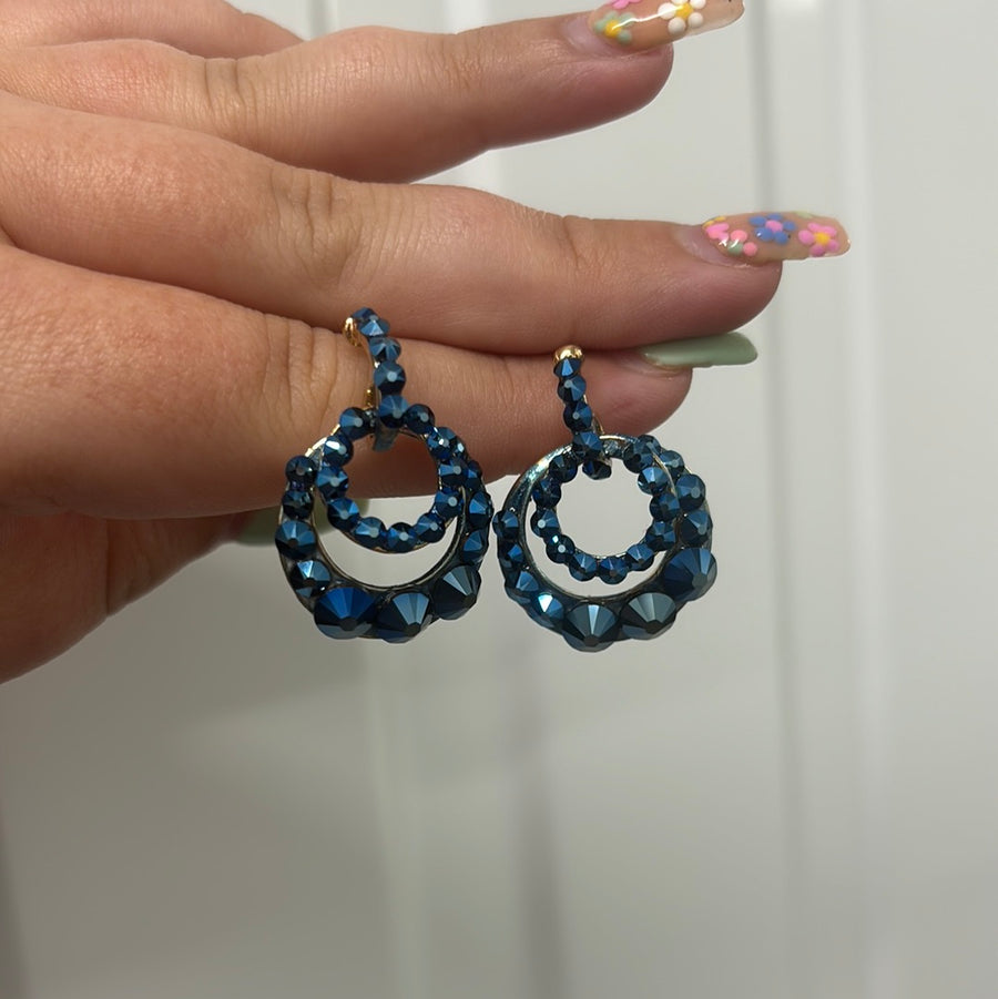 Lou Lou Earrings in Metallic Blue
