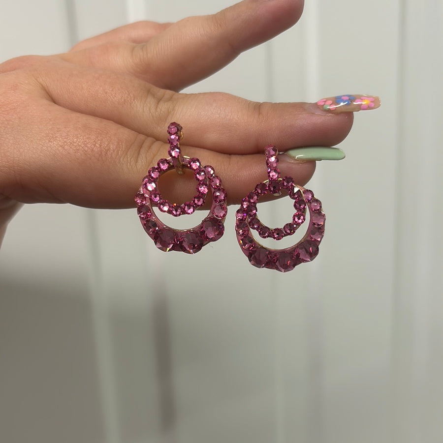 Lou Lou Earrings in Rose Pink