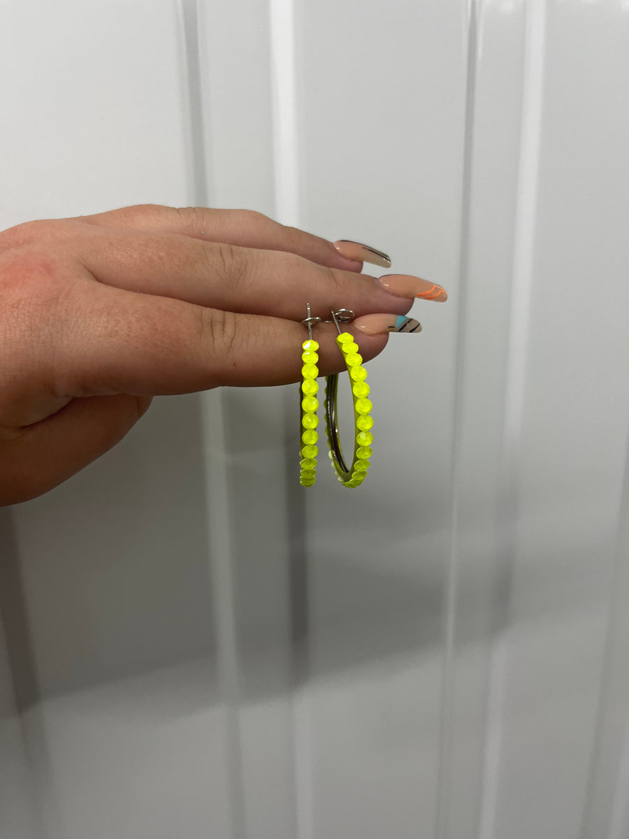 Hoop Earrings in Electric Yellow
