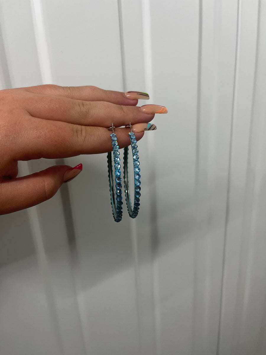 Hoop Earrings in Aquamarine