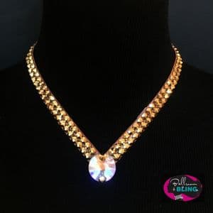 Custom Made Gold & AB Necklace