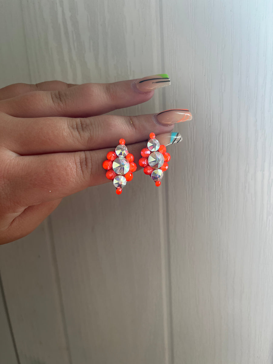 Diandra Earrings in Electric Orange