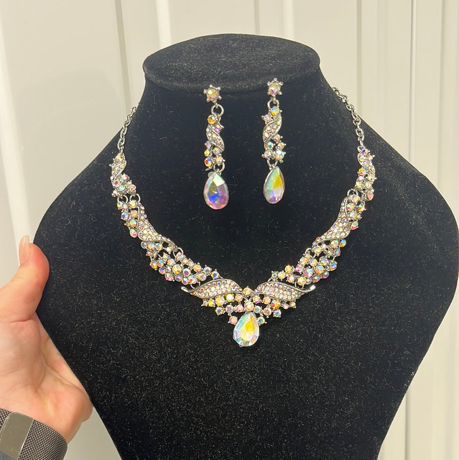 Sophia Crystal AB Statement Necklace