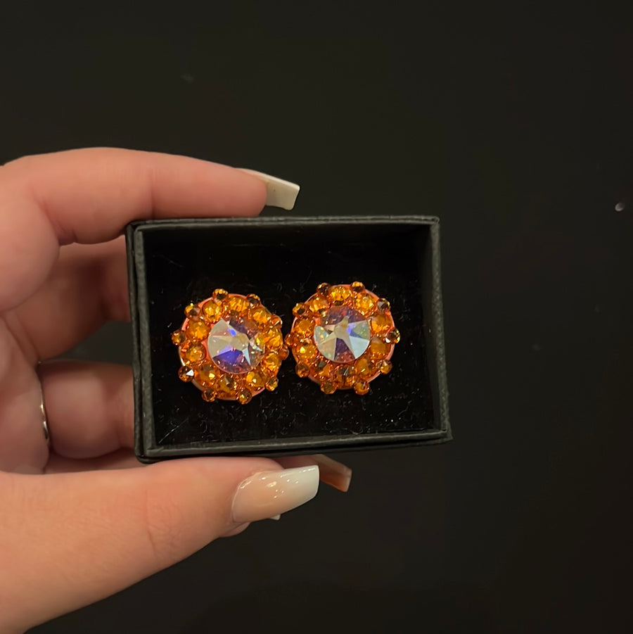 Mariette Crystal Earring in Tangerine