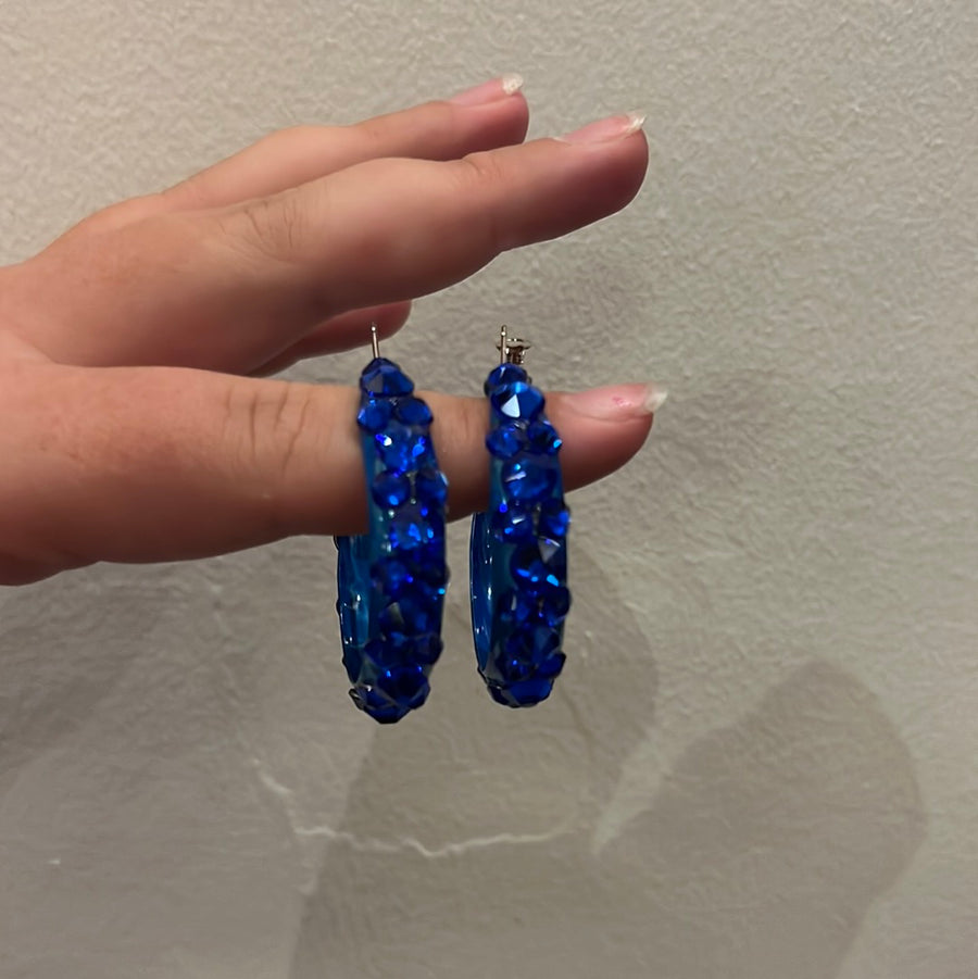 Hoop Earrings in Majestic Blue