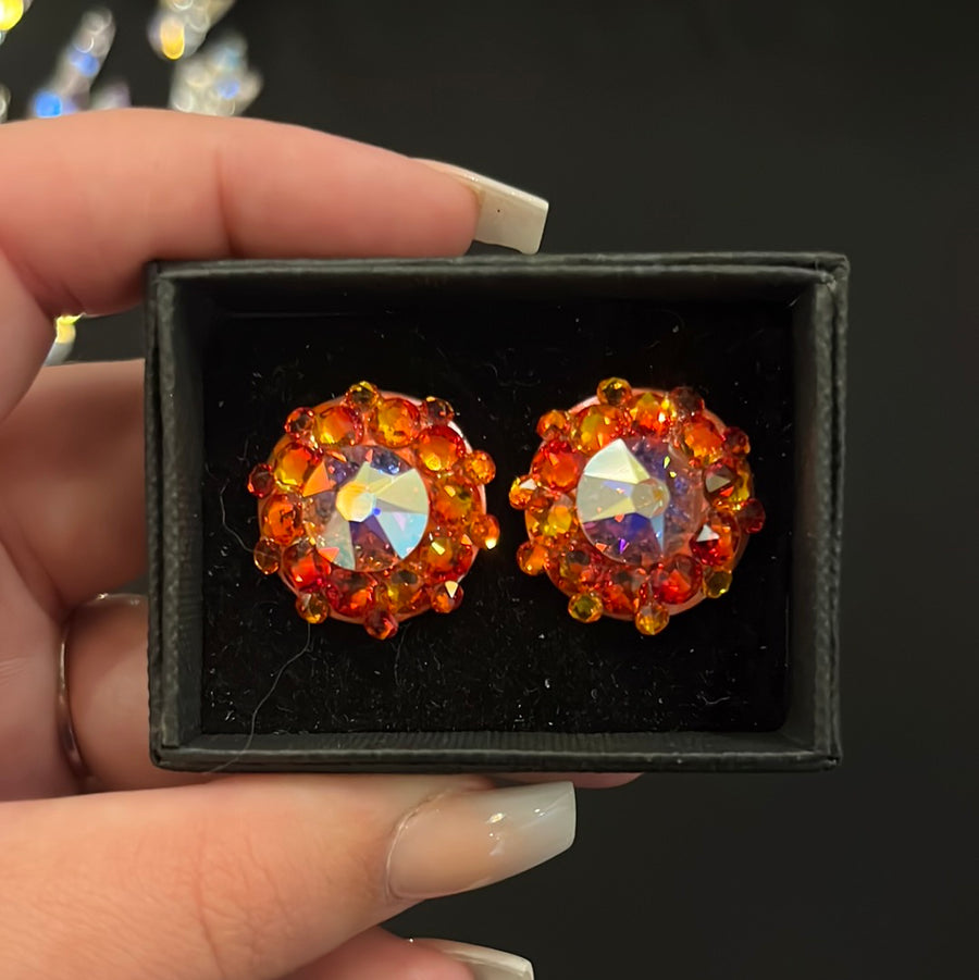 Mariette Crystal Earring in Fire Opal