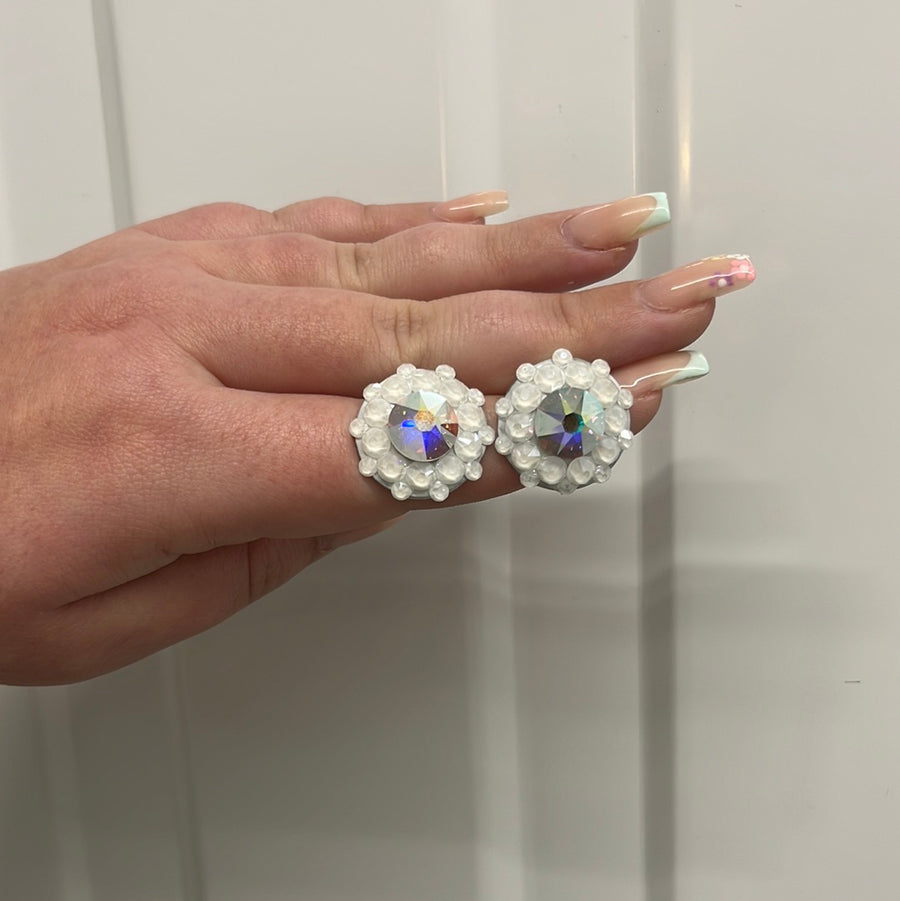 Mariette Crystal Earring in Electric White