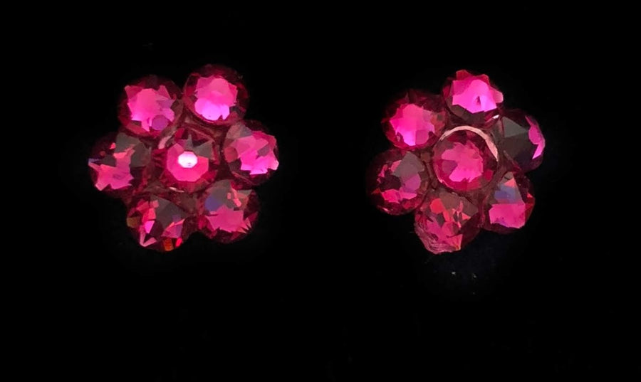 Fuschia Pink Juvenile Flower Earrings