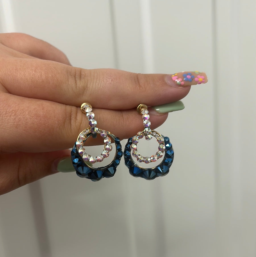 Lou Lou Earrings in Metallic Blue