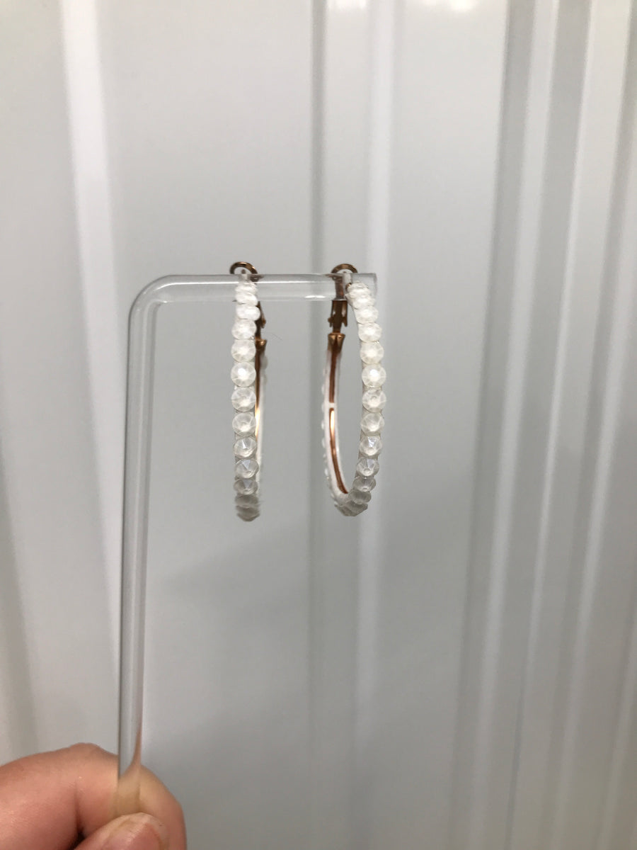 Hoop Earrings in Electric White