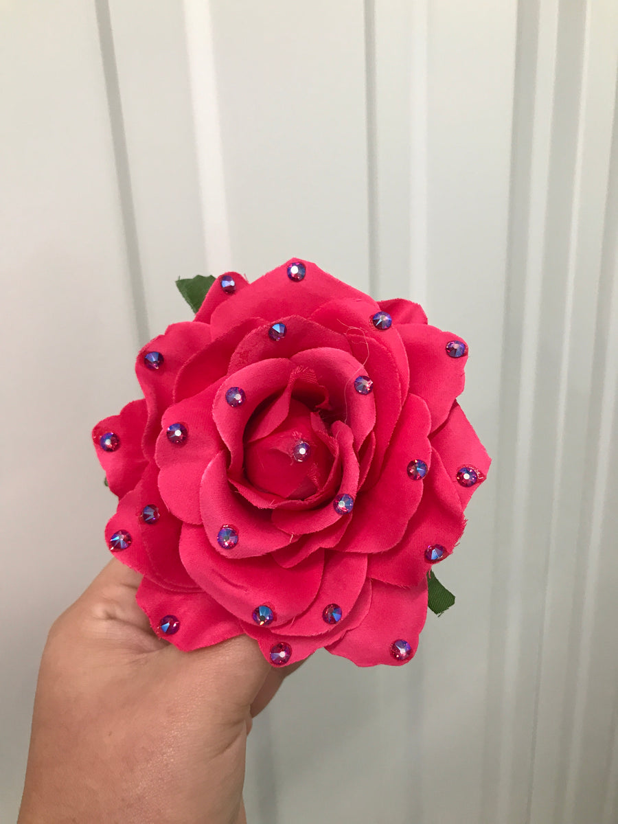 Large Berry Bliss Rose Crystal Hair Flower