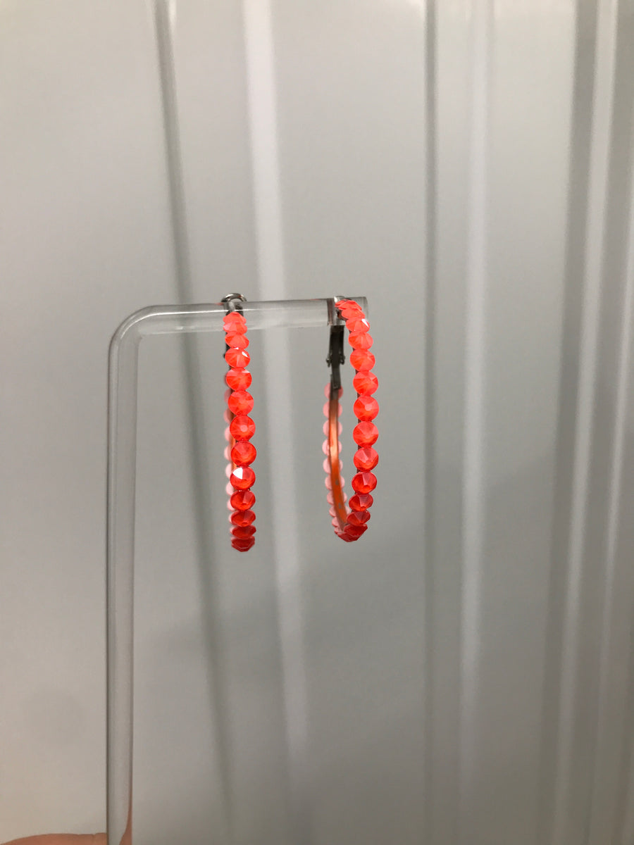 Hoop Earrings in Electric Orange