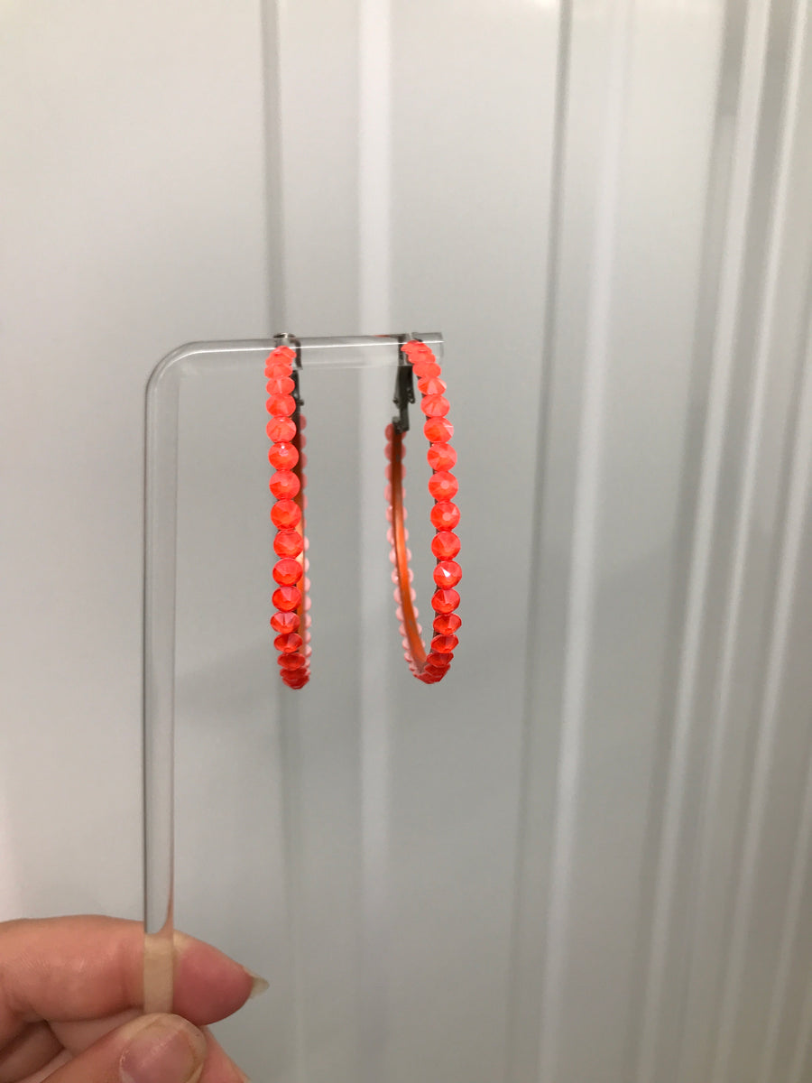 Hoop Earrings in Electric Orange