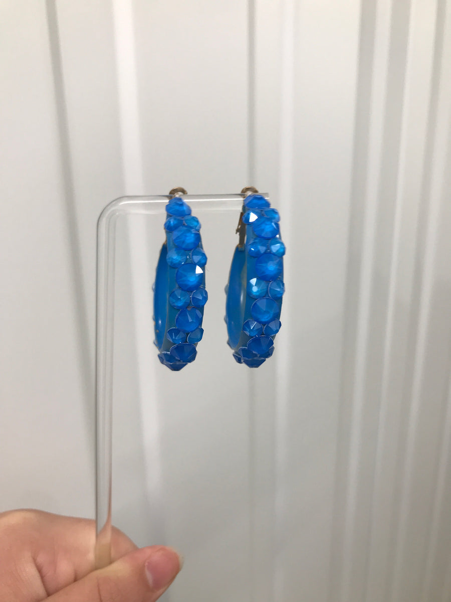 Hoop Earrings in Electric Blue