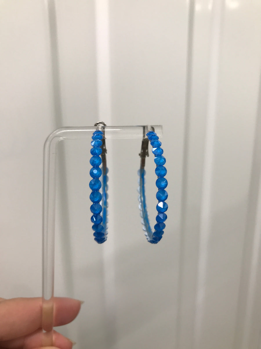 Hoop Earrings in Electric Blue