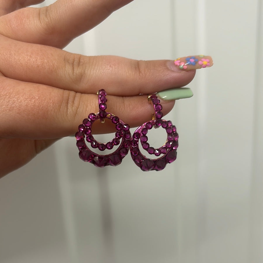 Lou Lou Earrings in Fuschia