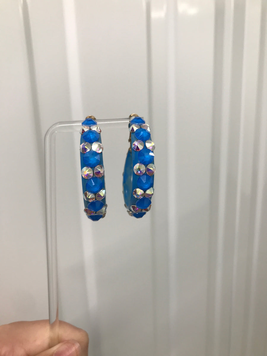 Hoop Earrings in Electric Blue