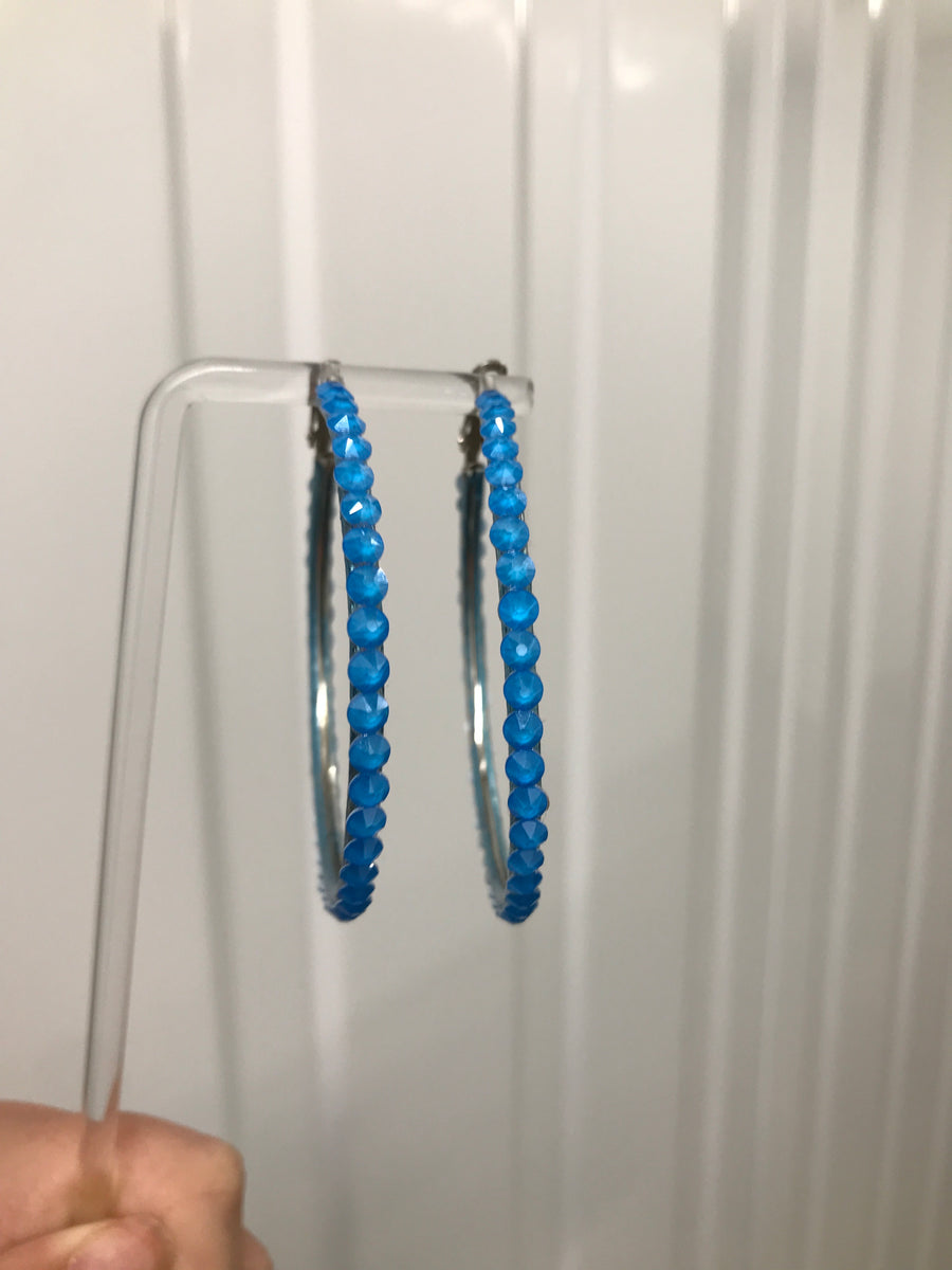 Hoop Earrings in Electric Blue