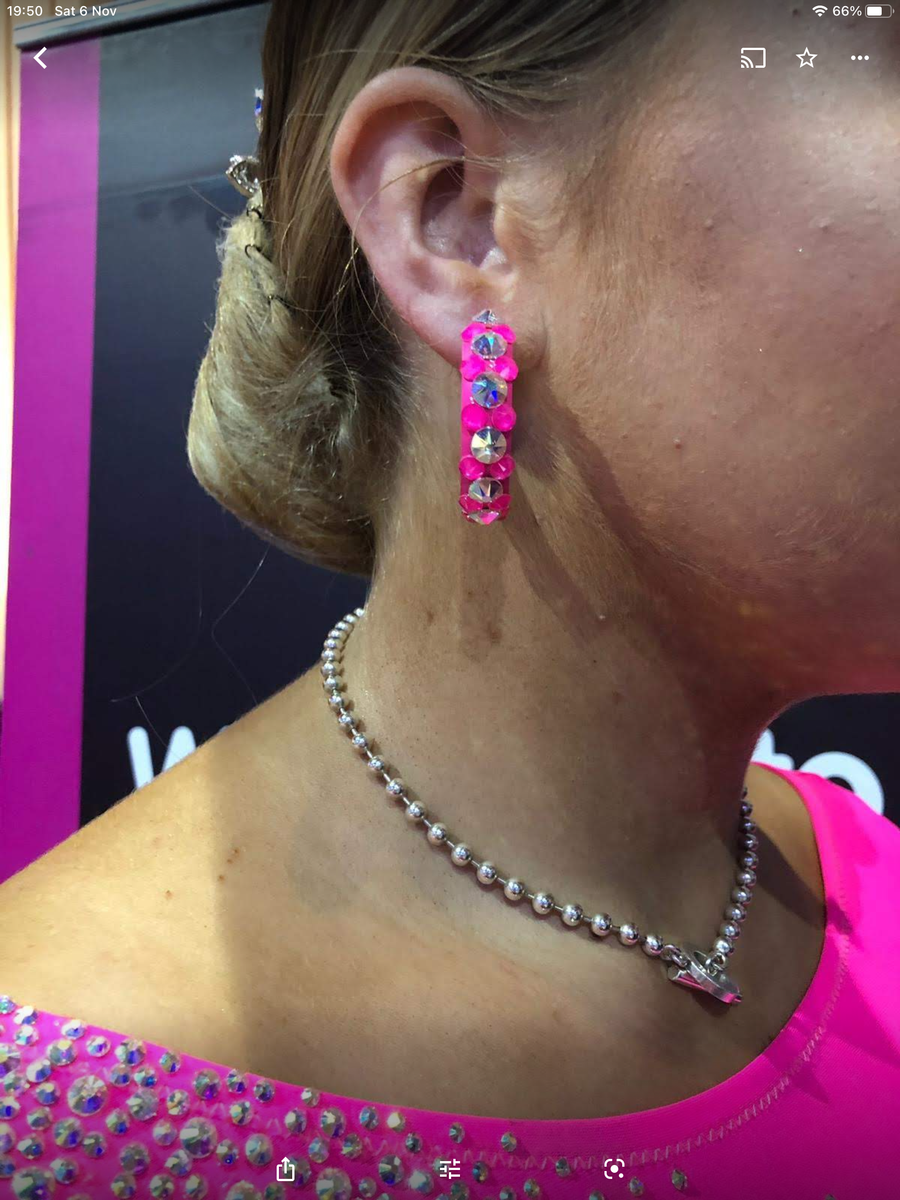 Hoop Earrings in Electric Pink