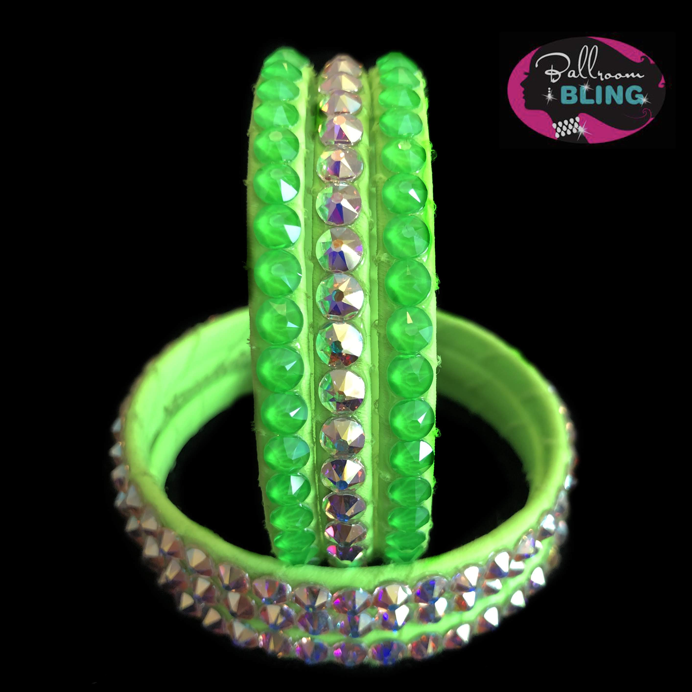 Electric Green Bangles | Ballroom Bling – ballroom-bling