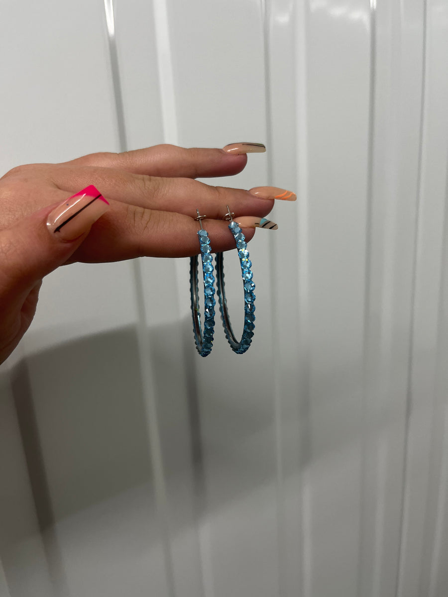 Hoop Earrings in Aquamarine