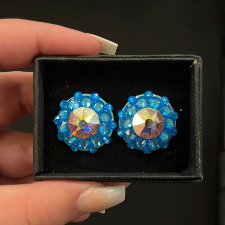 Mariette Crystal Earring in Electric Blue