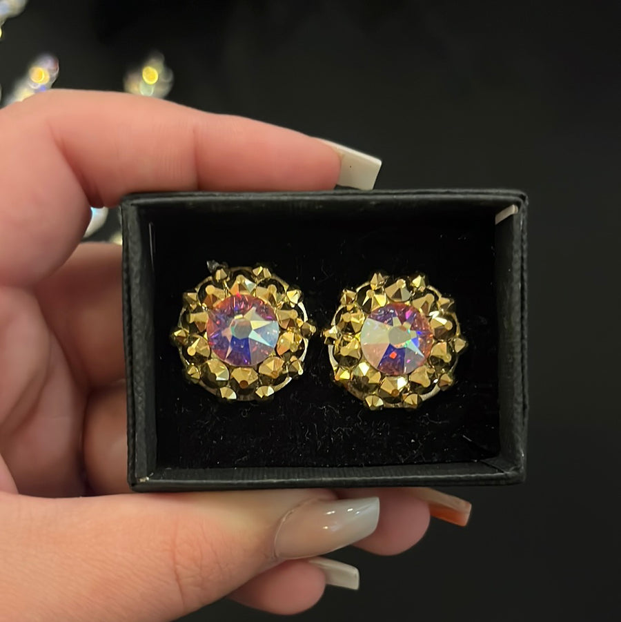 Mariette Crystal Earrings in Gold Aurum