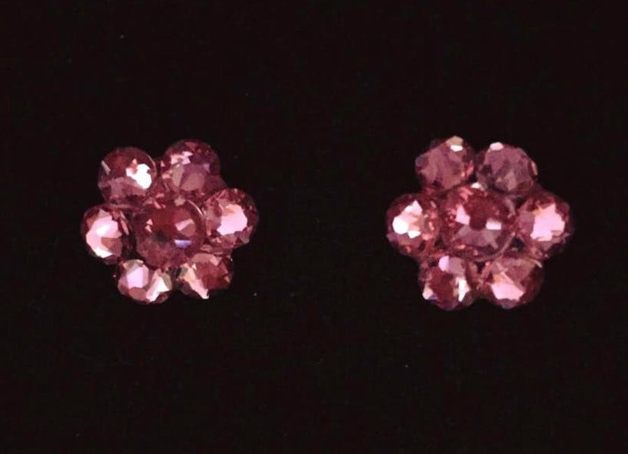 Rose Pink Juvenile Flower Earrings