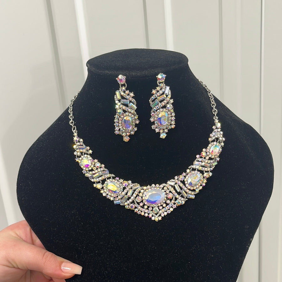 Ava Crystal AB Statement Necklace