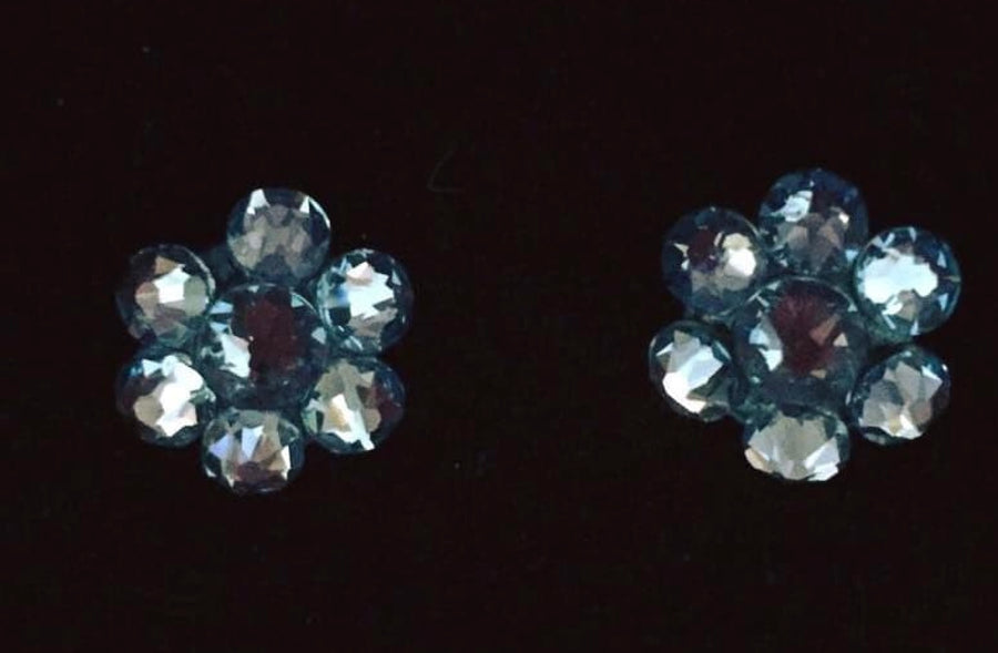 Light Sapphire Juvenile Flower Earrings