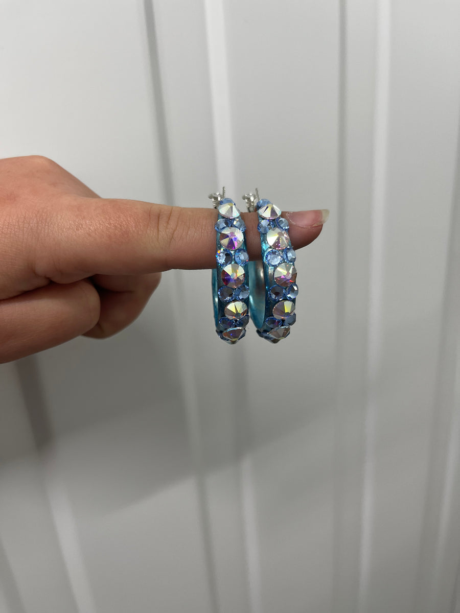 Hoop Earrings in Light Sapphire