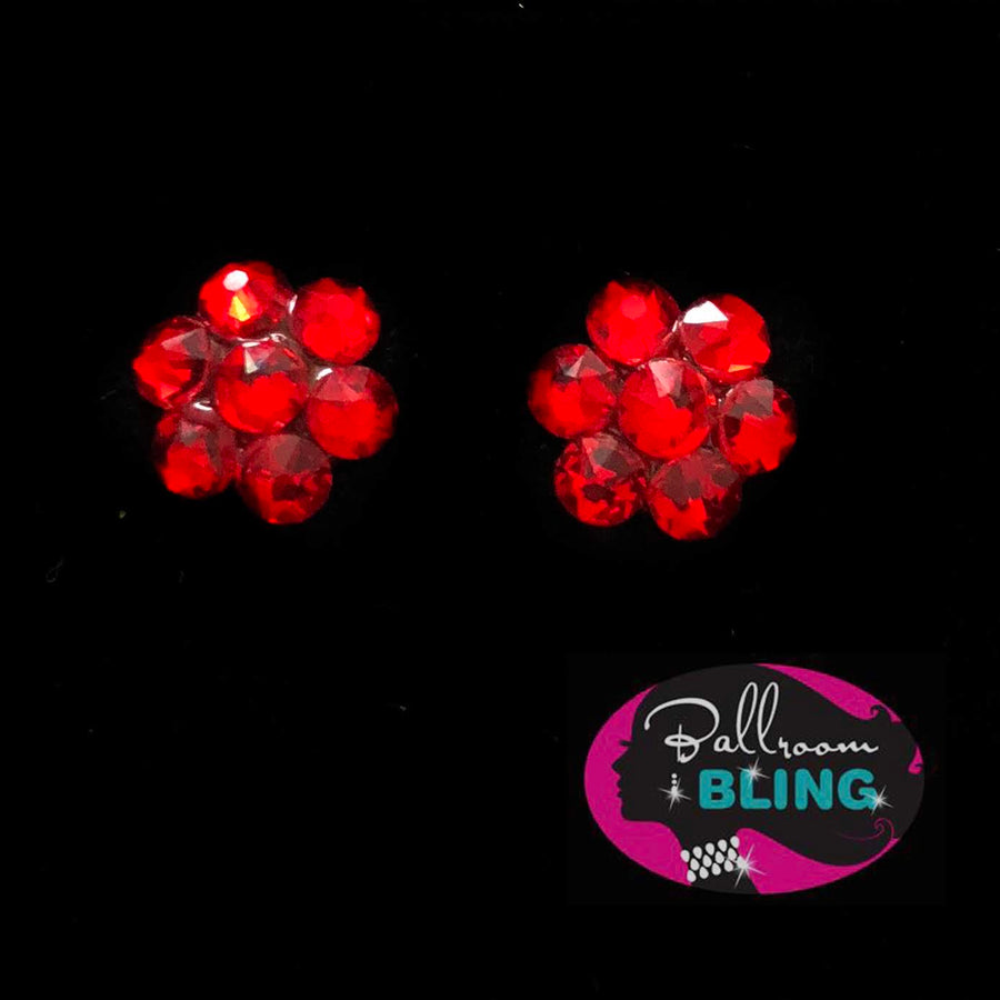 Light Siam Juvenile Flower Earrings