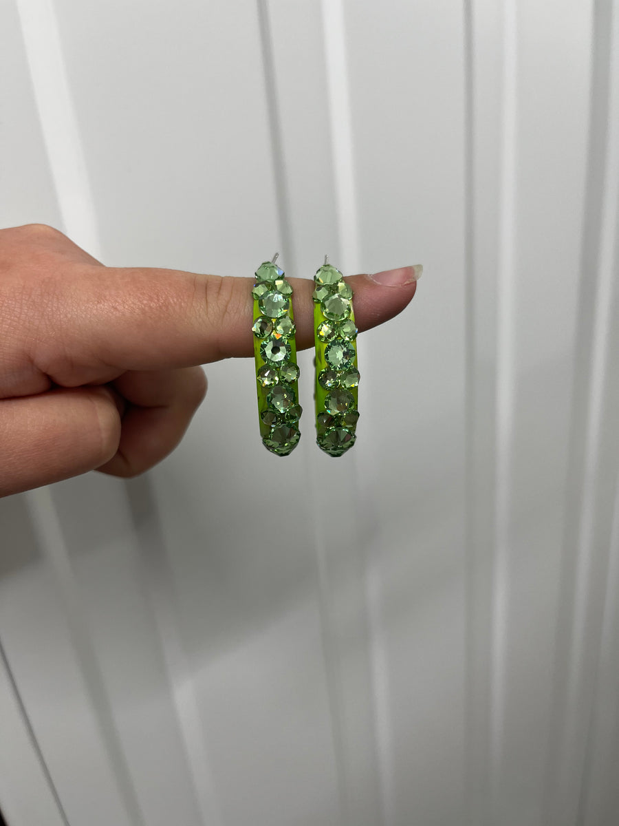 Hoop Earrings in Peridot Green