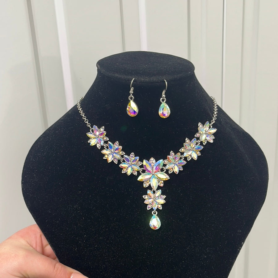 Sally Crystal AB Statement Necklace