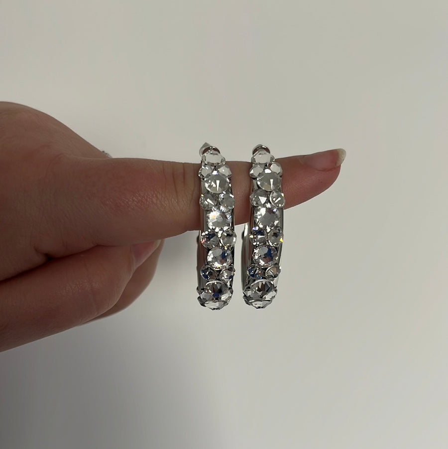 Hoop Earrings In Clear Crystal