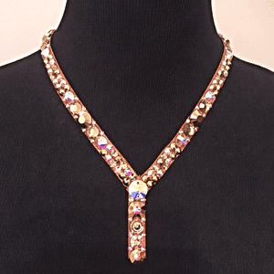 Kara Coloured Crystal V Shaped Necklace